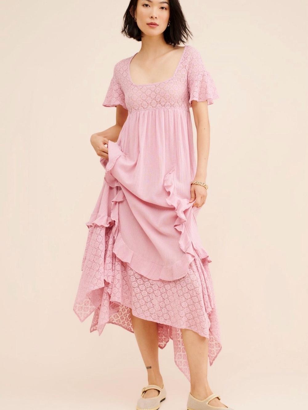 [Free People] Bring the Romance Midi Dress NWOT/never worn Medium - Picture 3 of 5